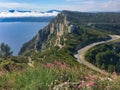 Coast road with view on mediterranean sea, South France