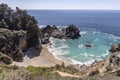 Scenic coastal landscape at Big Sur seen from Cabrillo Highway, State Route No. 1 in California Royalty Free Stock Photo