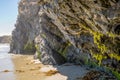 Scenic coastal landscape and rock formations on Portuguese Beach in Mendocino Headlands State Park