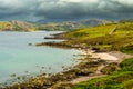 Scenic Coastal Landscape With White Beach And Green Ocean Water In Scotland Royalty Free Stock Photo