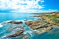 Scenic coastline of French riviera near Sainte Maxime aerial view Royalty Free Stock Photo