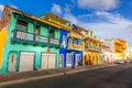 Scenic colorful streets of Cartagena in historic Getsemani district near Walled City Ciudad Amurallada