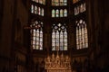 Scenic colorful windows in the Regensburg cathedral