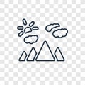 Scenic concept vector linear icon on transparent backgr Royalty Free Stock Photo