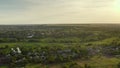 Scenic countryside landscape from high. 4k aerial view footage of green na