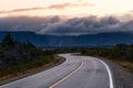 Scenic curvy road in the Canadian Landscape. Royalty Free Stock Photo