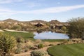 Scenic desert landscape at Arizona golf course Royalty Free Stock Photo