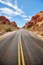 Scenic deserted road, travel concept.