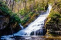 Scenic Dingmans Falls in Delaware Township tourist destination Royalty Free Stock Photo