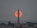 Scenic display of the Wainhouse tower against the bright sun captured at sunset in Hailfax