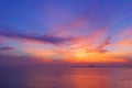 Scenic, Dramatic Sunset over Sea Royalty Free Stock Photo