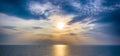Scenic, Dramatic Sunset over Sea Royalty Free Stock Photo