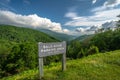 Scenic drive from Bald Knob Parking Area elevation 4500 ft. on Blue Ridge Parkway, Blue sky background with cloudy Royalty Free Stock Photo