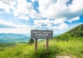 Scenic drive from Curtis Valley Overlook elevation 4460 ft. on Blue Ridge Parkway, Blue sky background with cloudy Royalty Free Stock Photo