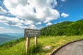 Scenic drive from Curtis Valley Overlook elevation 4460 ft. on Blue Ridge Parkway, Blue sky background with cloudy Royalty Free Stock Photo