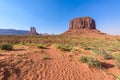 Scenic Drive on Dirt Road through Monument Valley, The famous Buttes of Navajo tribal Park, Utah - Arizona, USA. Scenic road and Royalty Free Stock Photo