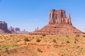 Scenic Drive on Dirt Road through Monument Valley, The famous Buttes of Navajo tribal Park, Utah - Arizona, USA. Scenic road and Royalty Free Stock Photo