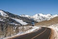 Scenic drive through the snowy mountains of Utah Royalty Free Stock Photo