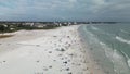 Scenic drone video over beach in Siesta Key Florida. Amazing footage of turquoise transparent water Siesta Key beach