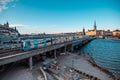 January 2020, Scenic evening panorama of the Old Town of Stockholm from above