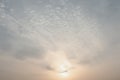 scenic evening sunset sky with sun and clouds. magestic dusk cloudscape