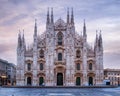 Scenic exterior view of the Duomo di Milano, Italy.