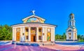 The scenic facade of St Andrew Cathedral in Zaporizhzhia, Ukraine