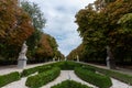 Scenic fall El Retiro park vista in Madrid