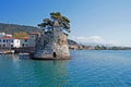Scenic fishing port of Nafpaktos city in Greece Royalty Free Stock Photo