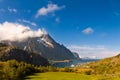 Scenic fjord on Lofoten islands with typical fishing hut Royalty Free Stock Photo