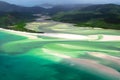 Scenic flight over Whitehaven Beach, Whitsunday Islands Royalty Free Stock Photo
