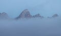 Scenic Foggy Landscape in the Teton in Fall