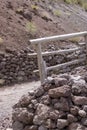 Scenic footpath made of fine sharp volcanic tuff to the top of the Vesuvius volcano, Mount Vesuvius, Italy