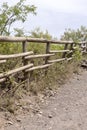 Scenic footpath made of fine sharp volcanic tuff to the top of the Vesuvius volcano, Mount Vesuvius, Italy