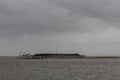 Scenic Fort Sumter vista on a rainy day in Charleston Royalty Free Stock Photo