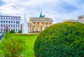 The scenic garden at Brandenburg Gate in Berlin, Germany