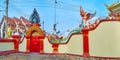 Panorama of gate and fence of Wat Muentoom temple, Chiang Mai, Thailand