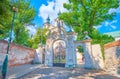 The scenic gates to St Michael and St Stanislaus Church in Krakow, Poland