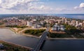 Aerial view of Cheboksary on Volga River in summer, Chuvashia, Russia Royalty Free Stock Photo