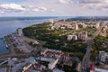 Aerial view of Cheboksary on Volga River in summer, Chuvashia, Russia Royalty Free Stock Photo