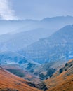 Scenic Gorman hills in California caught in fog . Royalty Free Stock Photo