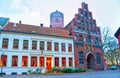 The scenic gothic facade of medieval Kaland Brotherhood House in Luneburg, Germany