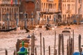 Scenic Grand Canal in Venice, Italy with Gondolas and Traditional Venetian Architecture Royalty Free Stock Photo