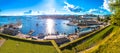 Scenic harbor of Oslo in Aker Brygge panoramic view from above Royalty Free Stock Photo