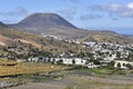 Scenic Haria mountain village sourrounded by palm trees, Lanzarote, Canary Islands, Spain