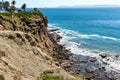 Scenic high angle horizontal shot of a rocky beach with an ocean view in San Pedro, California