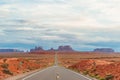 Scenic highway in Monument Valley Tribal Park in Utah Royalty Free Stock Photo