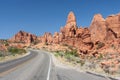 Scenic highway between Petrified Dunes and Fiery Furnace at Arches National Park Utah USA Royalty Free Stock Photo