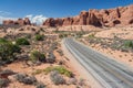 Scenic highway between Petrified Dunes and Fiery Furnace at Arches National Park Utah USA Royalty Free Stock Photo