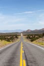 Scenic Highway Route in the Desert with American Mountain Landscape. Royalty Free Stock Photo